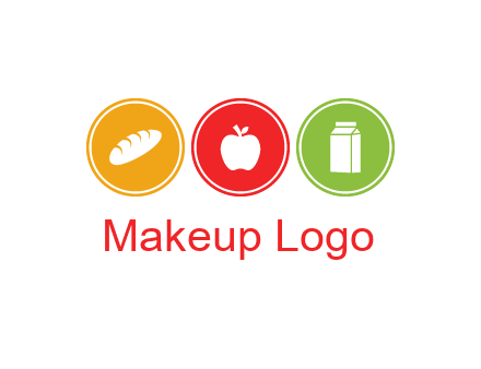 grocery in the centre of circle graphic