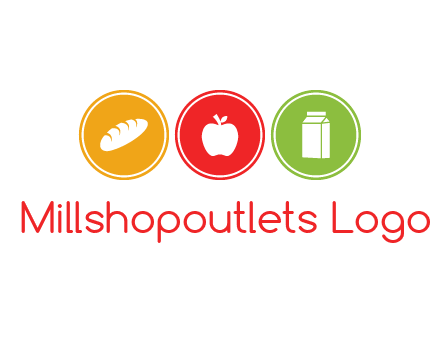 grocery in the centre of circle graphic