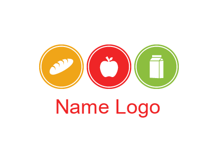 grocery in the centre of circle graphic