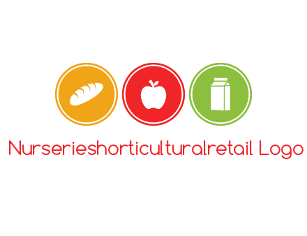 grocery in the centre of circle graphic