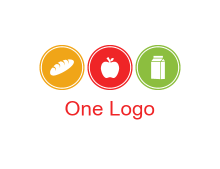 grocery in the centre of circle graphic
