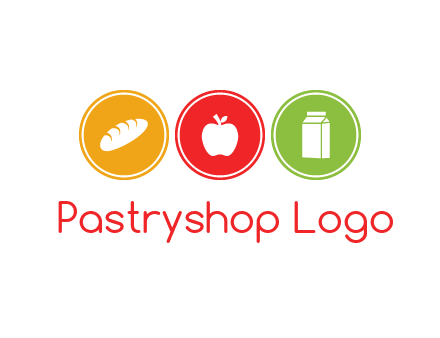 grocery in the centre of circle graphic