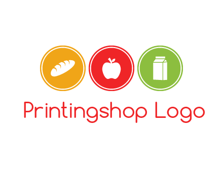 grocery in the centre of circle graphic