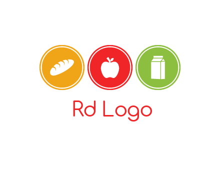 grocery in the centre of circle graphic