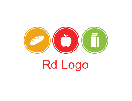 grocery in the centre of circle graphic