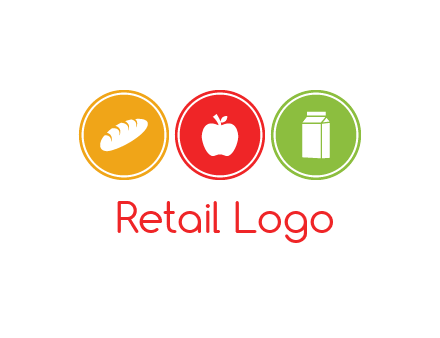 grocery in the centre of circle graphic