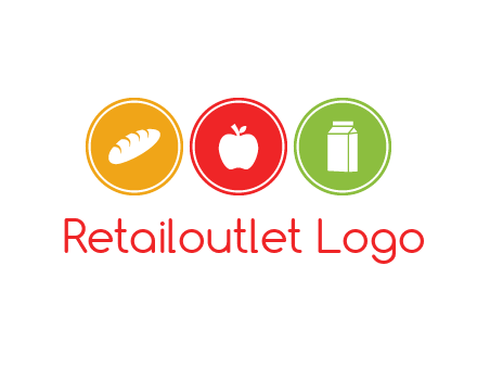 grocery in the centre of circle graphic
