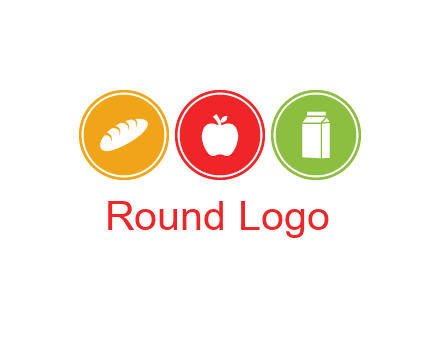 grocery in the centre of circle graphic