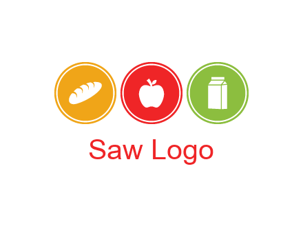 grocery in the centre of circle graphic
