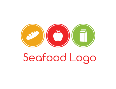 grocery in the centre of circle graphic
