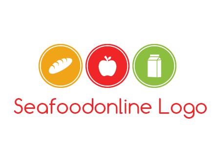 grocery in the centre of circle graphic
