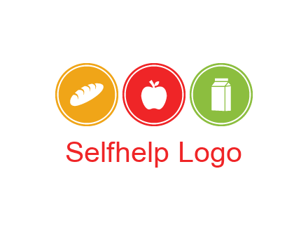 grocery in the centre of circle graphic