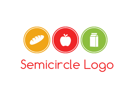 grocery in the centre of circle graphic