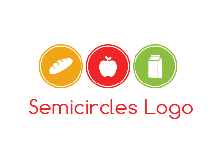 grocery in the centre of circle graphic