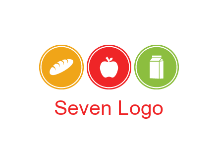 grocery in the centre of circle graphic
