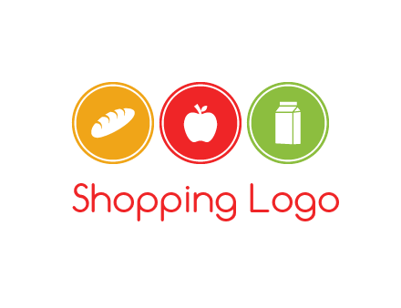 grocery in the centre of circle graphic