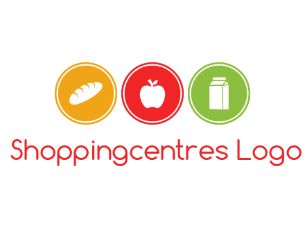 grocery in the centre of circle graphic