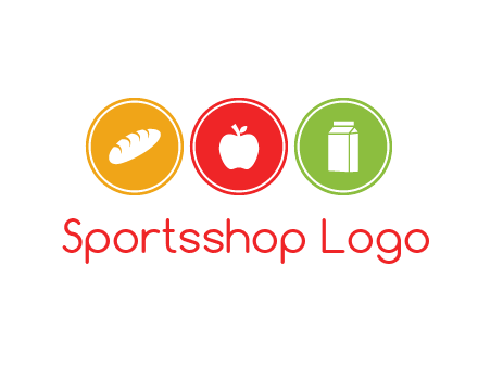 grocery in the centre of circle graphic