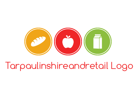 grocery in the centre of circle graphic