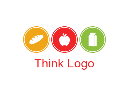 grocery in the centre of circle graphic
