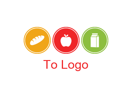 grocery in the centre of circle graphic