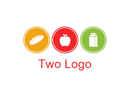 grocery in the centre of circle graphic