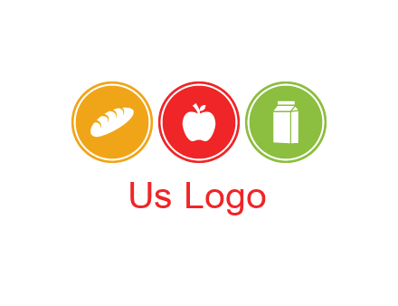 grocery in the centre of circle graphic