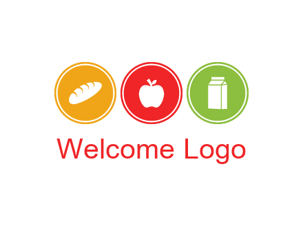 grocery in the centre of circle graphic