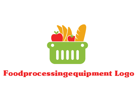 grocery in basket illustration