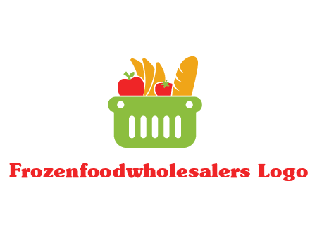 grocery in basket illustration