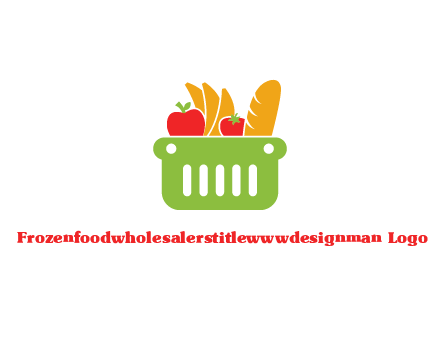 grocery in basket illustration