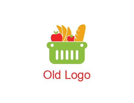 grocery in basket illustration