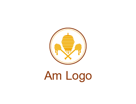 honeycomb with honey dipper logo