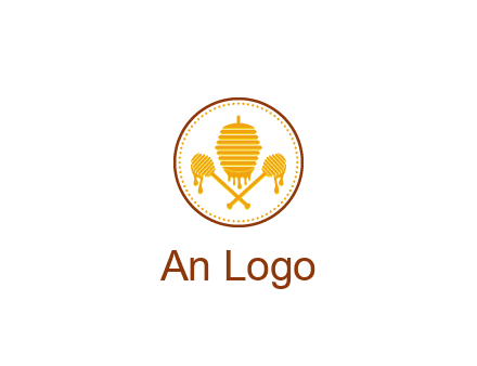 honeycomb with honey dipper logo