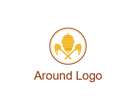 honeycomb with honey dipper logo