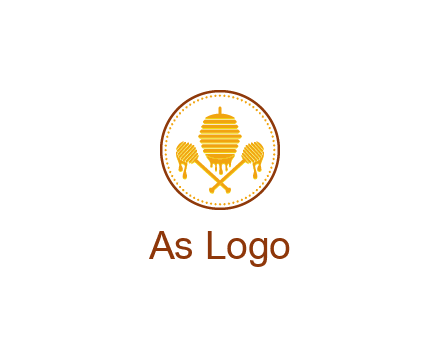 honeycomb with honey dipper logo