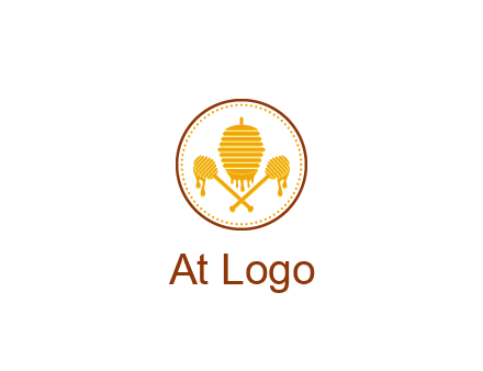 honeycomb with honey dipper logo