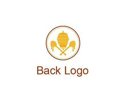 honeycomb with honey dipper logo