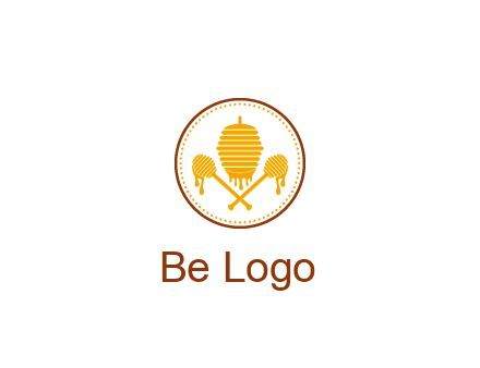 honeycomb with honey dipper logo