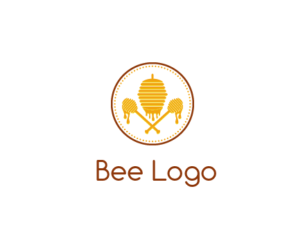 honeycomb with honey dipper logo