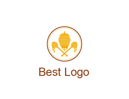 honeycomb with honey dipper logo