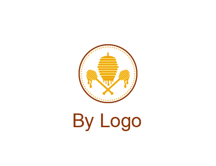 honeycomb with honey dipper logo