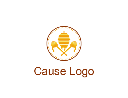 honeycomb with honey dipper logo
