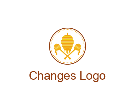 honeycomb with honey dipper logo