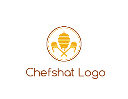 honeycomb with honey dipper logo