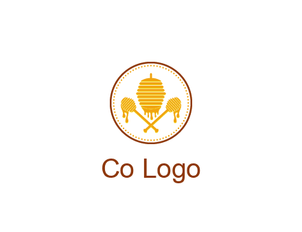 honeycomb with honey dipper logo