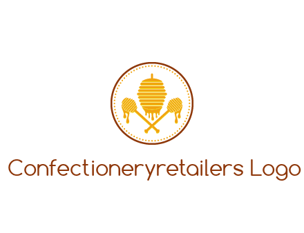 honeycomb with honey dipper logo