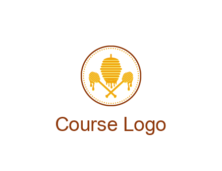 honeycomb with honey dipper logo