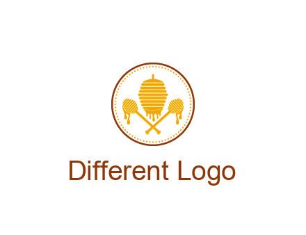 honeycomb with honey dipper logo