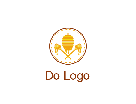 honeycomb with honey dipper logo